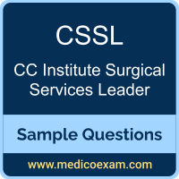ONCC CSSL sample questions for CC Institute Certified Surgical Services Leader (CSSL) preparation