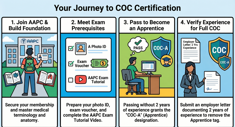 To obtain the Certified Outpatient Coder (COC) designation, candidates must maintain an active AAPC membership and present proper identification during the testing process