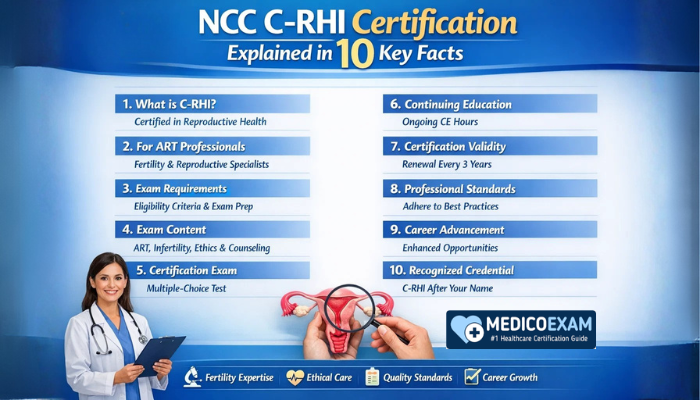 NCC C-RHI Certification explained in 10 key facts infographic.