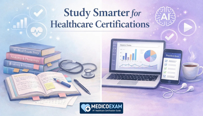Combination of books and digital tools for certification study