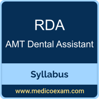 AMT RDA syllabus for AMT Registered Dental Assistant (RDA) preparation
